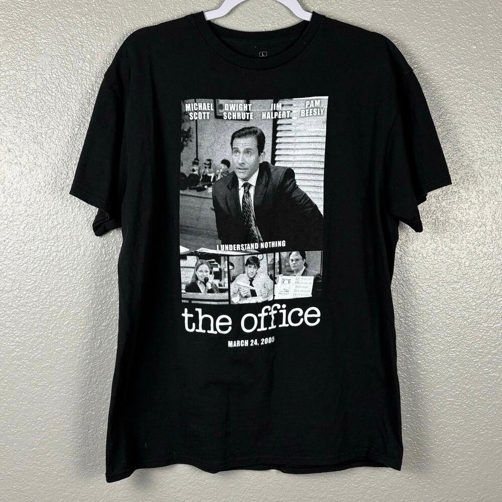 The Office Size Large I Understand Nothing Black Short Sleeve T-Shirt TV Show